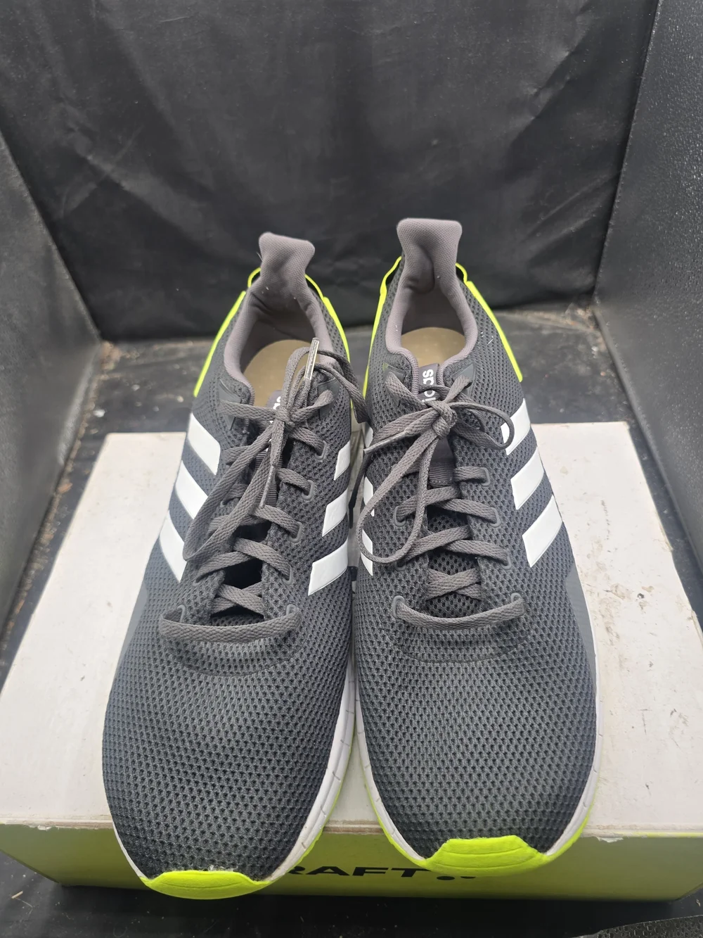 Adidas Men’s Lightweight Running Shoes - Gray with Neon Yellow